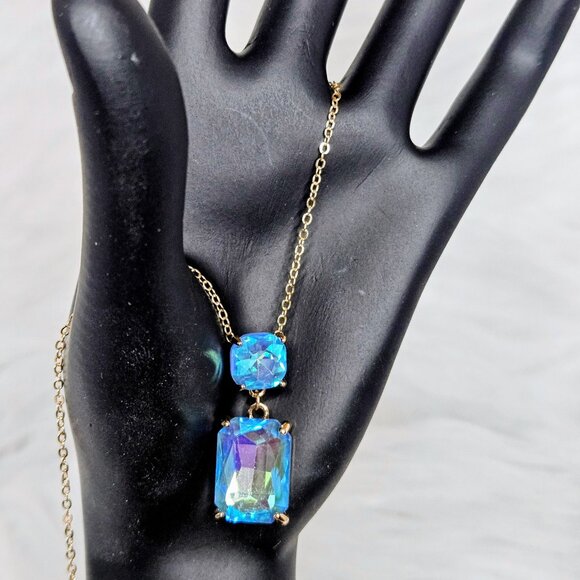 Azure Cascade Iridescent Necklace - Picture 1 of 9